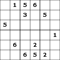SUDOKU junior 6x6